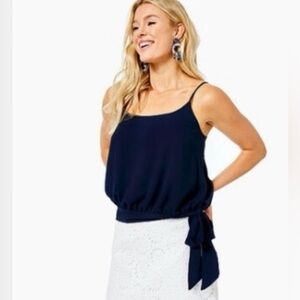 Lilly Pulitzer Navy Ainsley Top shirt xs